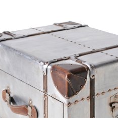 Aluminium & Leather 2 Drawer Trunk Image