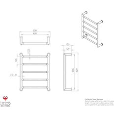 Angled Contemporary 5 Rail Towel Warmer Image