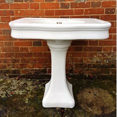 Antique bow Fronted Basin on Pedestal Image