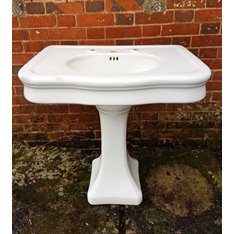 Antique bow Fronted Basin on Pedestal Image