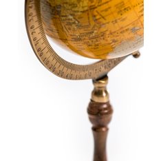 Antique Brown Globe on Wooden Stand Image