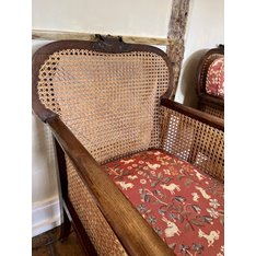 Antique Edwardian Mahogany Bergere Library Chairs (Pair) Image