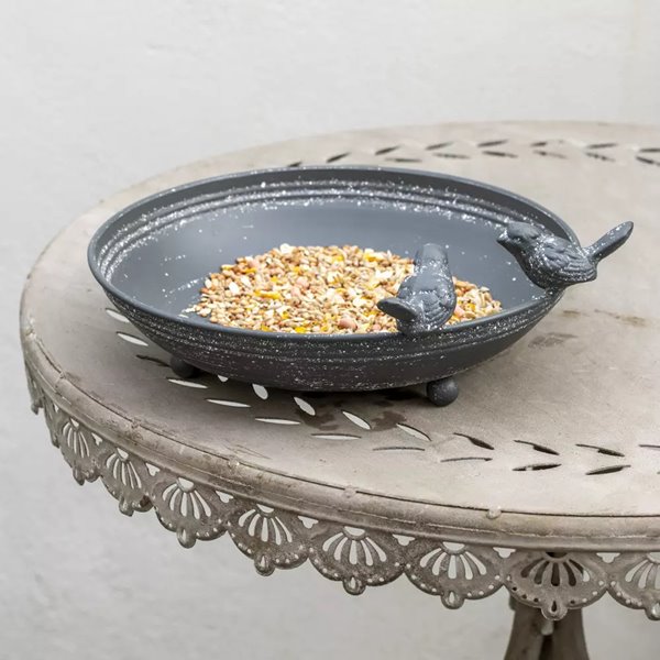 Antique Grey Bird Bath with feet