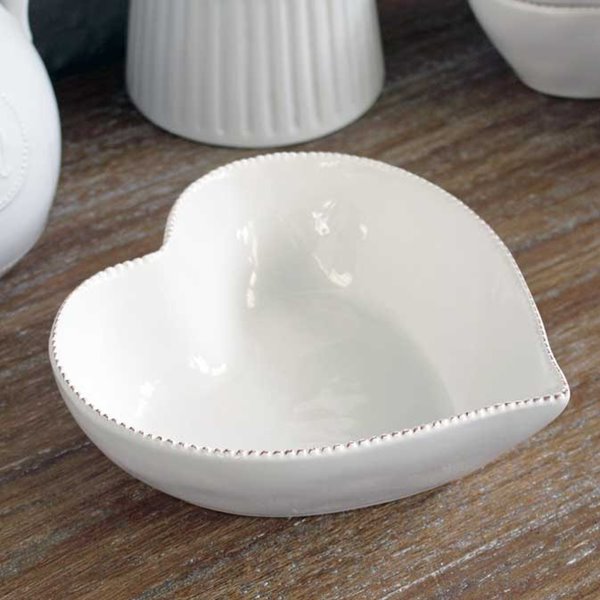 Antique White Heart Shape Bowl