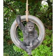 Baby Gorilla in Tyre Garden Ornament  Image