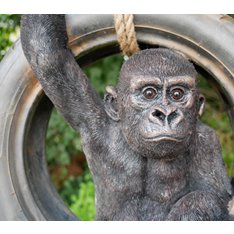 Baby Gorilla in Tyre Garden Ornament  Image