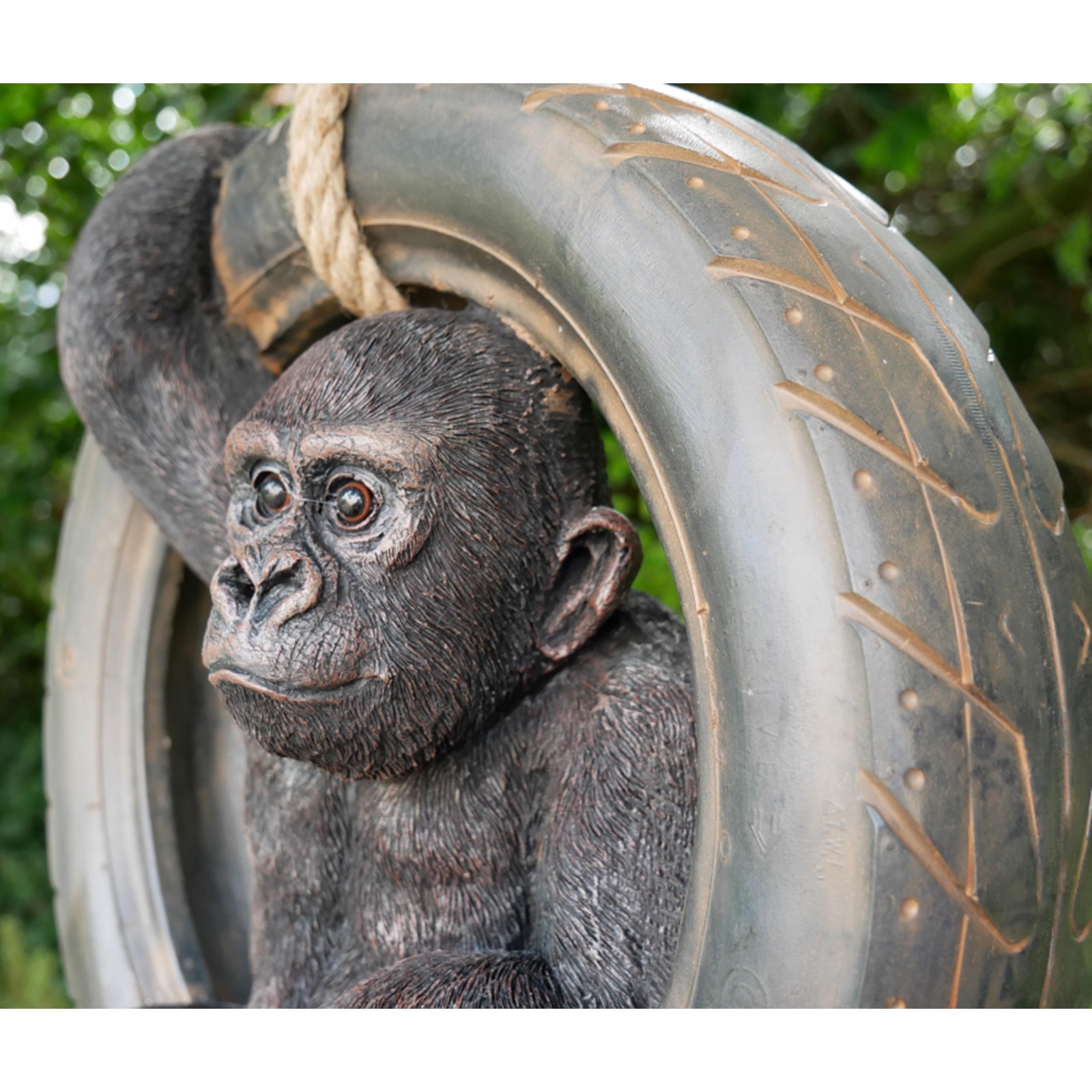 Baby Gorilla in Tyre Garden Ornament  Image