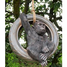 Baby Gorilla in Tyre Garden Ornament  Image