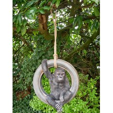 Baby Gorilla in Tyre Garden Ornament  Image