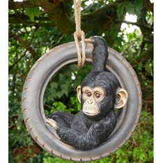 Baby Monkey in Tyre Garden Ornament  Image