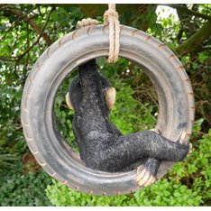 Baby Monkey in Tyre Garden Ornament  Image