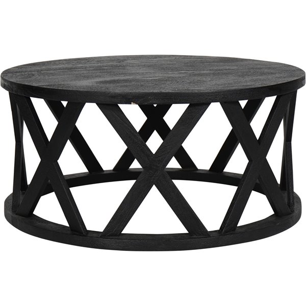 Bali Round Black Coffee Table