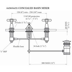Barber Wilson Basin 3 Hole Mixer tap Image