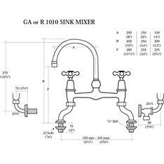 Barber Wilsons Kitchen Mixer Tap with crossheads Image