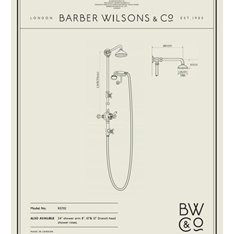 Barber Wilsons Thermostatic shower mixer, hand shower, overhead arm, rose Image