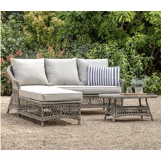 Barcelona Outdoor Chaise Sofa & Coffee Table Image