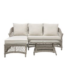 Barcelona Outdoor Chaise Sofa & Coffee Table Image