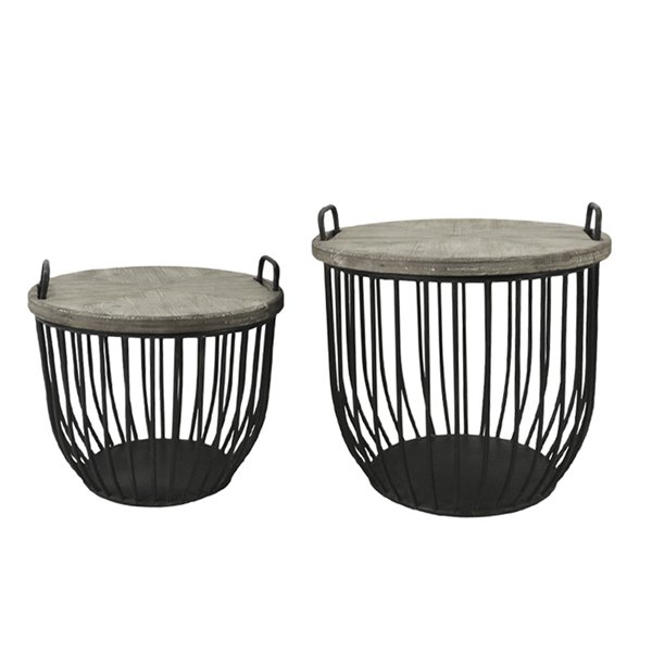 Basket Side Tables Black