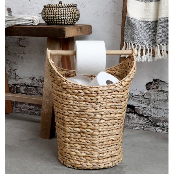 Basket with Toilet Roll holder - Natural