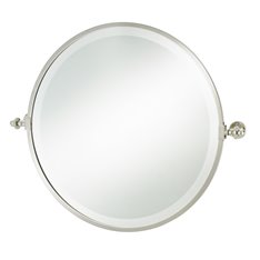 Bathroom Handmade Round Tilting Mirror Image