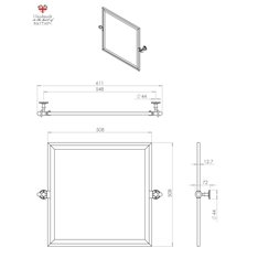 Bathroom Square Framed Tilting Mirror Image