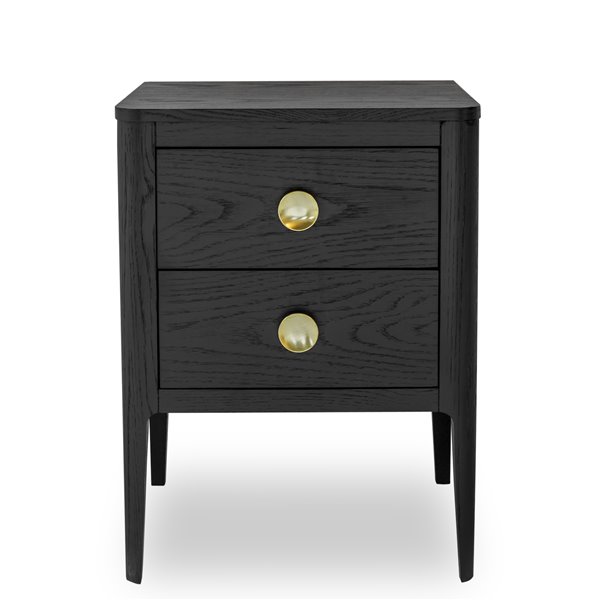 Berkley Black 2 Drawer Bedside Table 