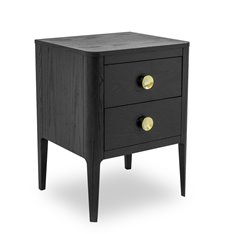 Berkley Black 2 Drawer Bedside Table  Image