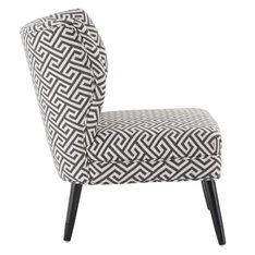 Black and Grey Geometric Pattern Chair Image