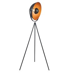 Black and Copper Tripod Floor Lamp Image