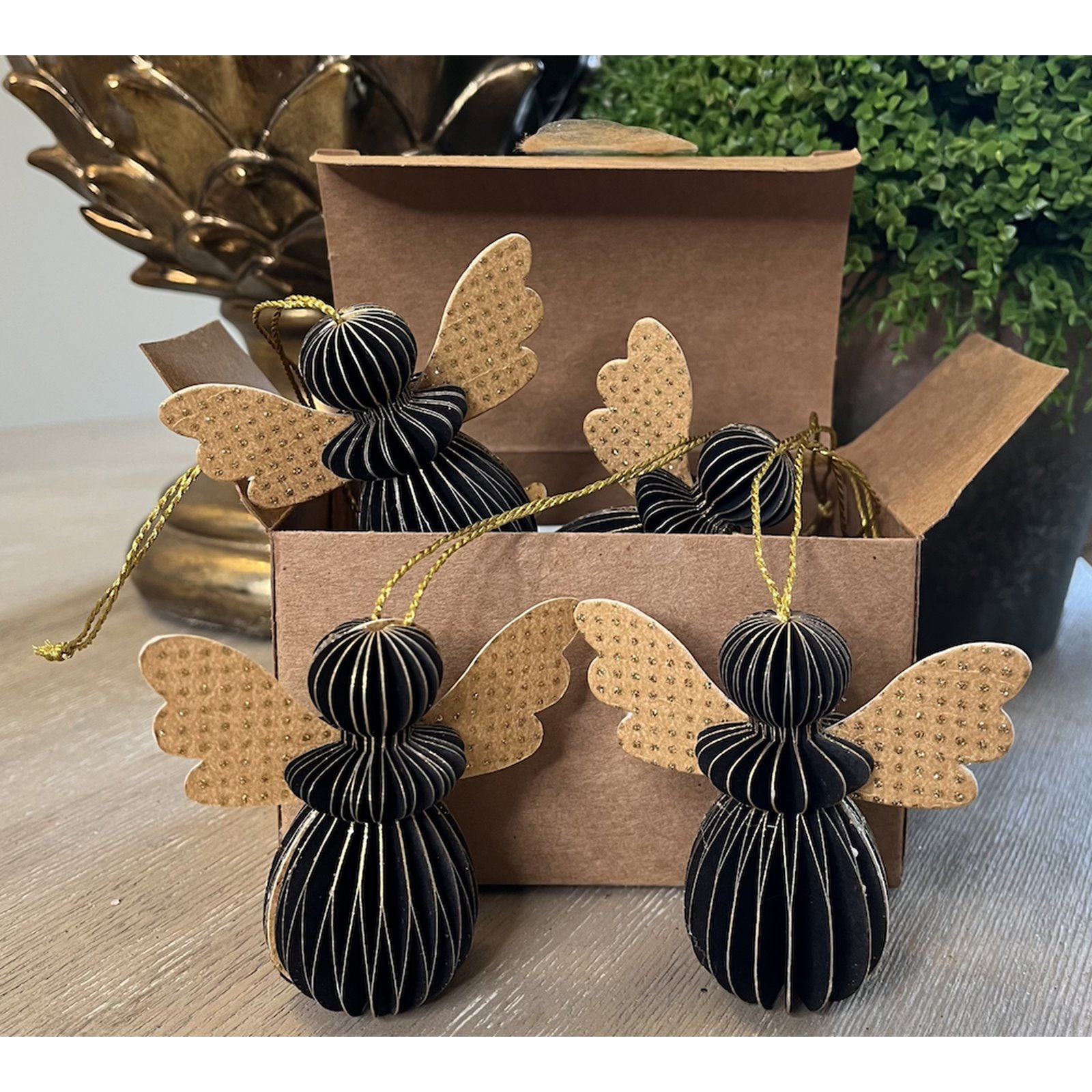 Black and Gold Angel Hanging Decorations Image