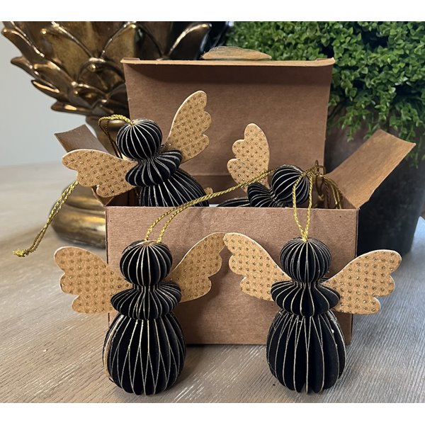 Black and Gold Angel Hanging Decorations