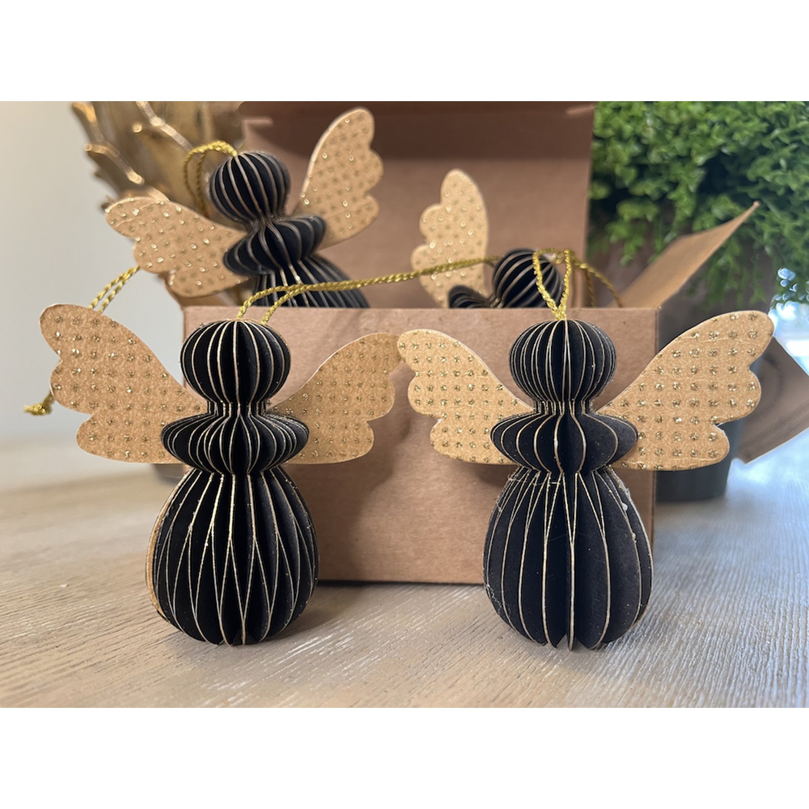 Black and Gold Angel Hanging Decorations Image