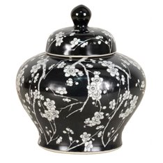 Black and Ivory Squat Temple jar Image