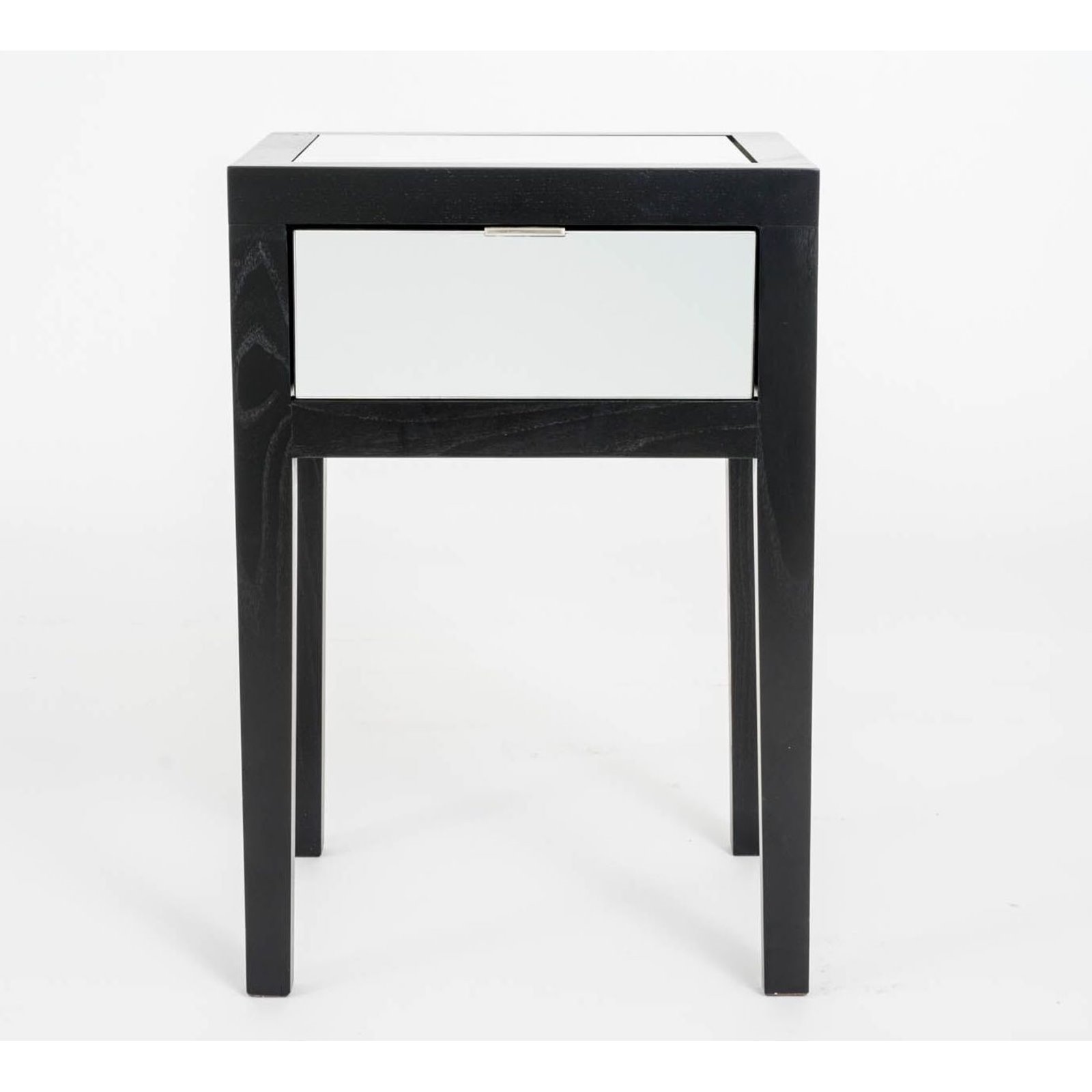 Black And Mirror Bedside Table, Black And Mirrored Bedside Table