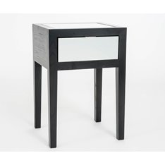 Black and Silver Bedside Table Image
