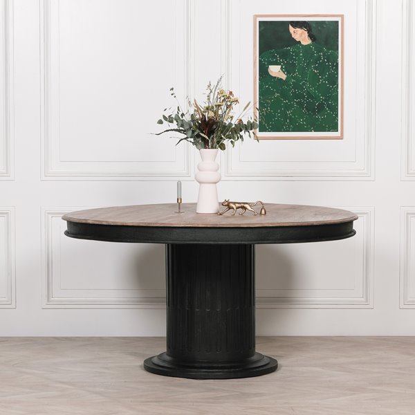 Black Column Dining Table