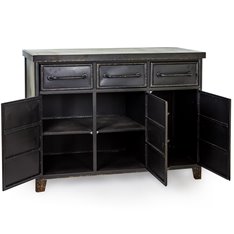 Black Distressed Metal Multi drawer Cabinet Image