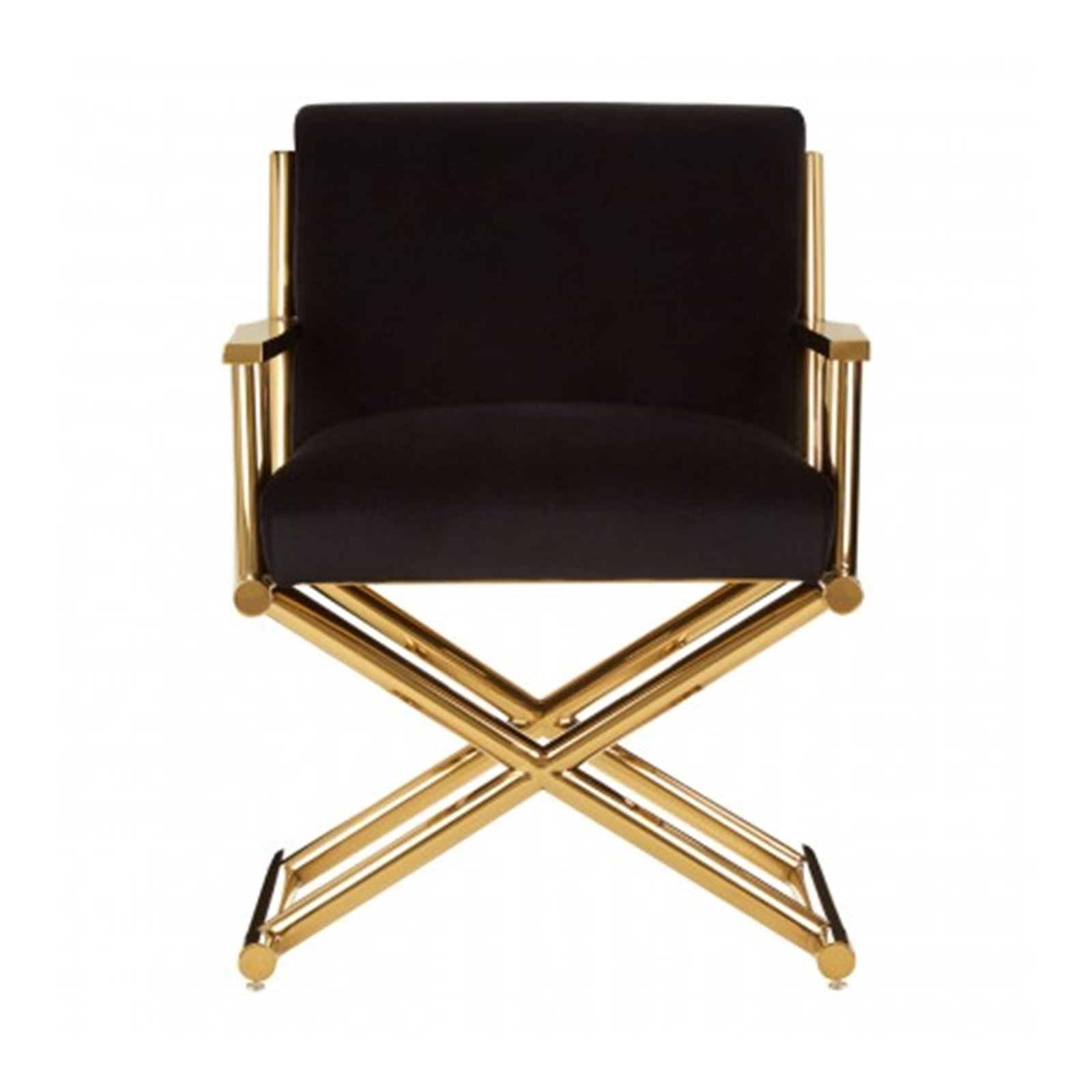 Black & Gold Velvet Directors Chair