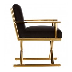 Black & Gold Velvet Directors Chair Image