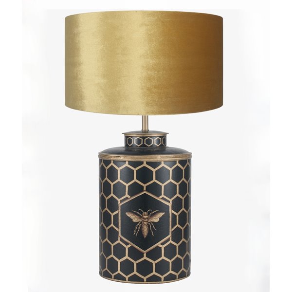 Black Honeycomb Lamp with Shade