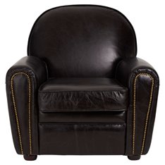 Black Leather Club Armchair  Image