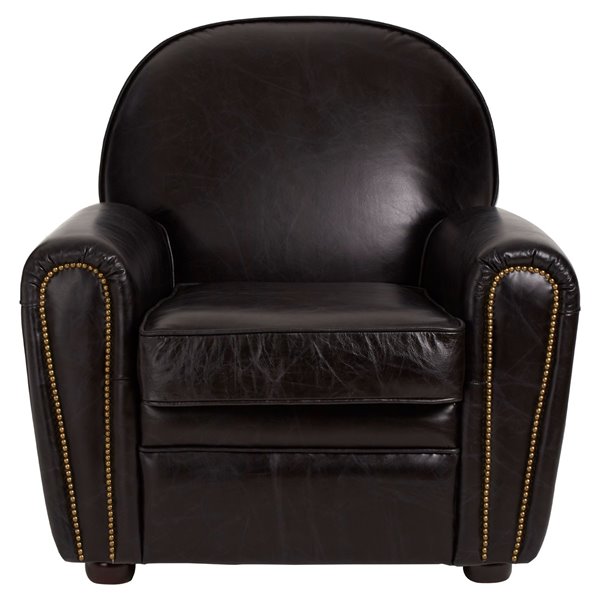 Black Leather Club Armchair 