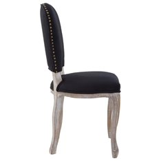 Black Linen Washed Wood Dining Chair Image