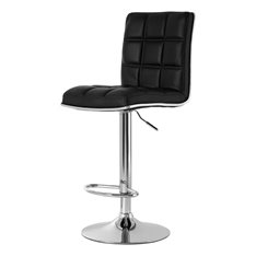 Chelsea Black Linen Bar Stool Image