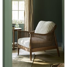 Black Ticking Rattan Armchair Image