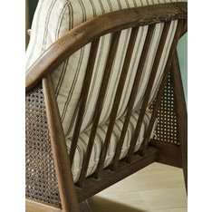 Black Ticking Rattan Armchair Image