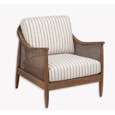 Black Ticking Rattan Armchair Image