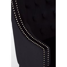 Black velvet studded Armchair Image