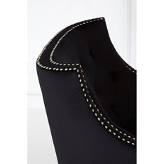 Black velvet studded Armchair Image