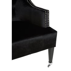 Black velvet studded Armchair Image